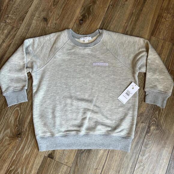 NWT Spritual Gangster Small Grey Namaste Patch Sweatshirt crewneck 3/4 sleeve - Picture 2 of 9